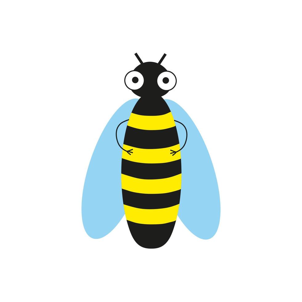 una abeja en estilo de dibujos animados con ojos. ilustración vectorial vector