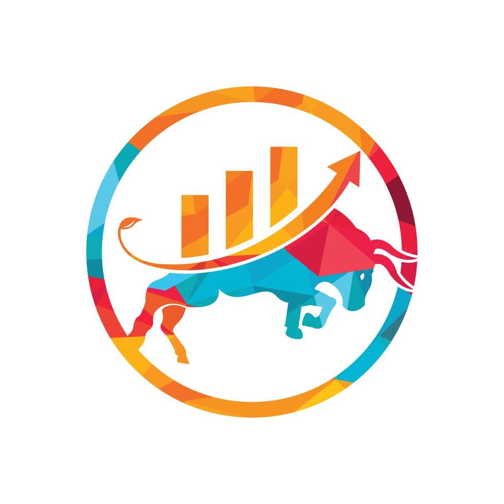 diseño del logo del toro financiero. gráfico de toros comerciales, logotipo de finanzas. vector