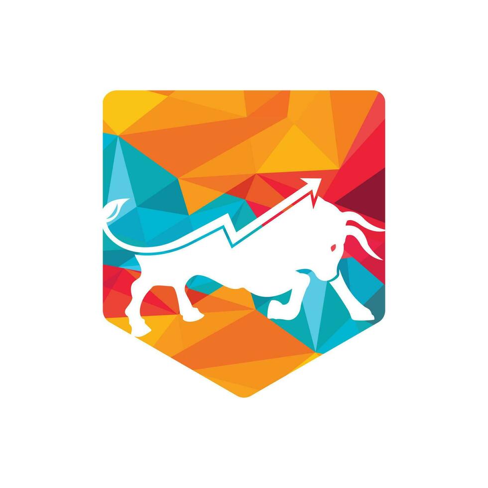 Financial bull logo design. Trade Bull Chart, finance logo. vector