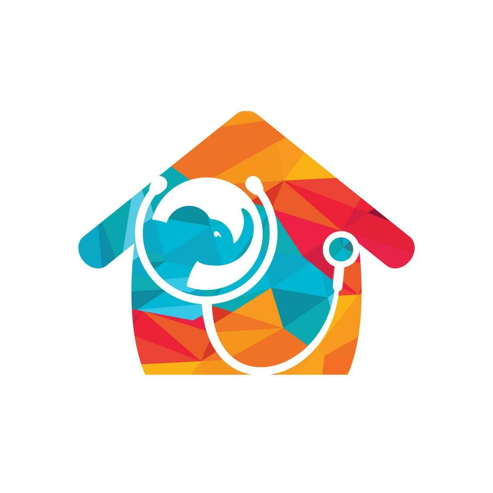 Elephant health and clinic vector logo design template.
