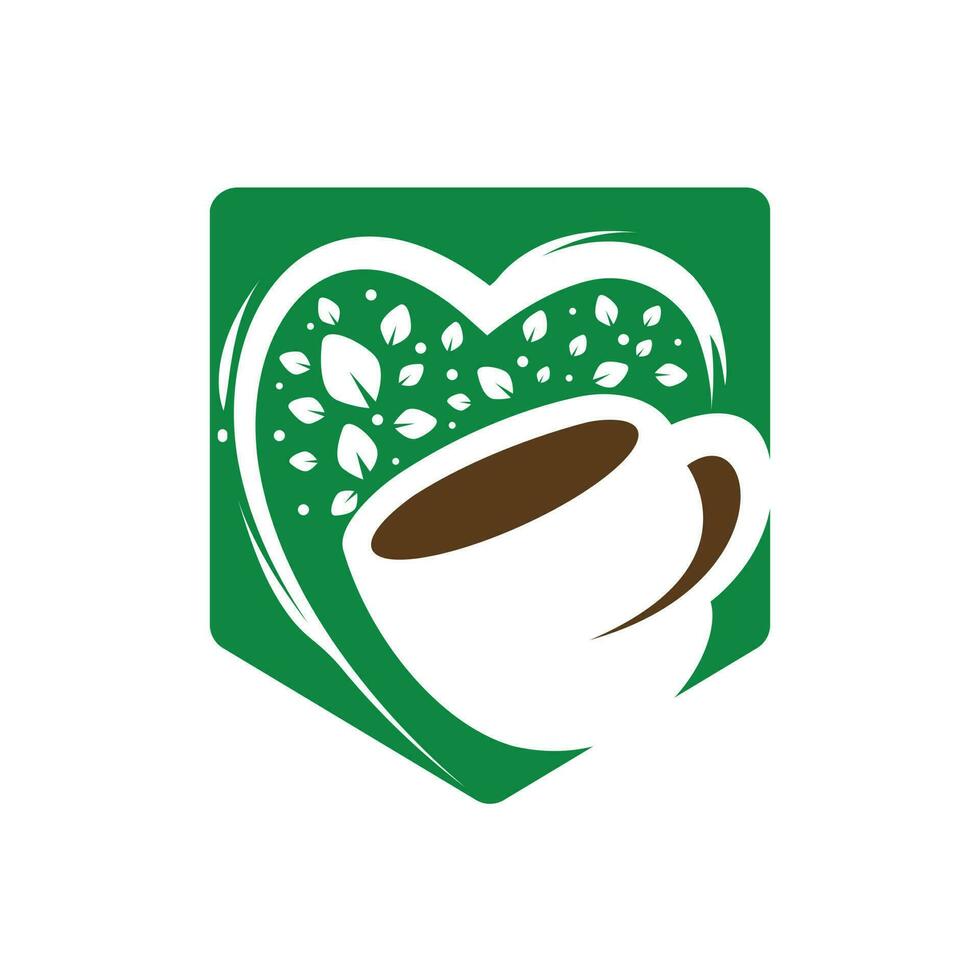 diseño del logotipo del vector de té orgánico.