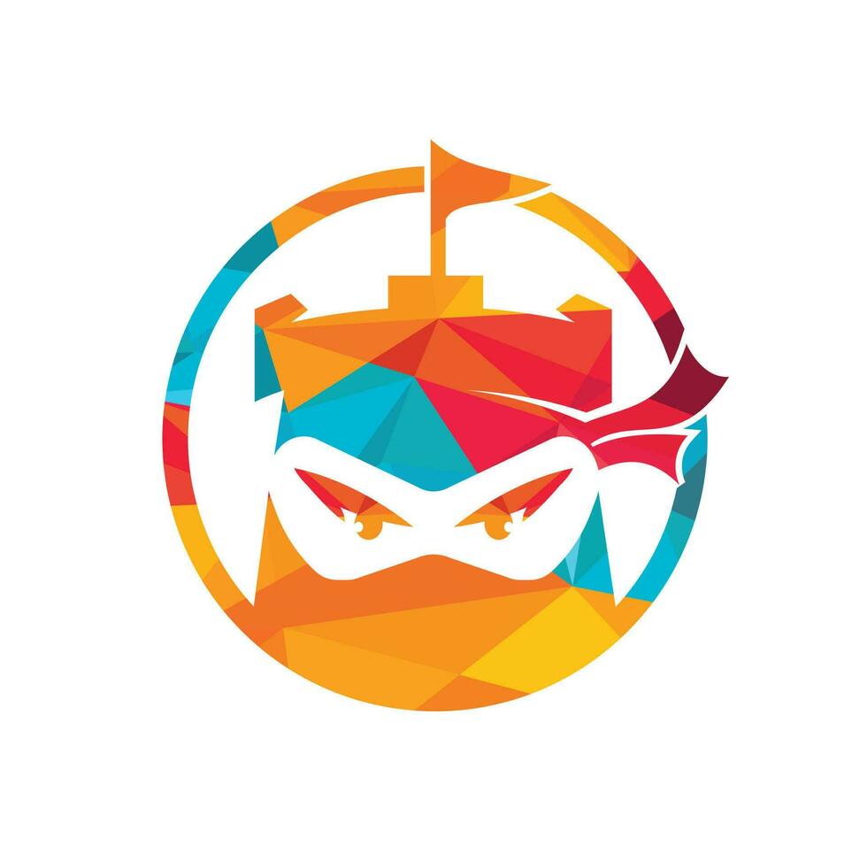 Castle ninja vector logo design template.