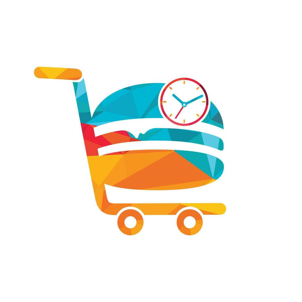 Food delivery vector logo design. On time food delivery logo concept.