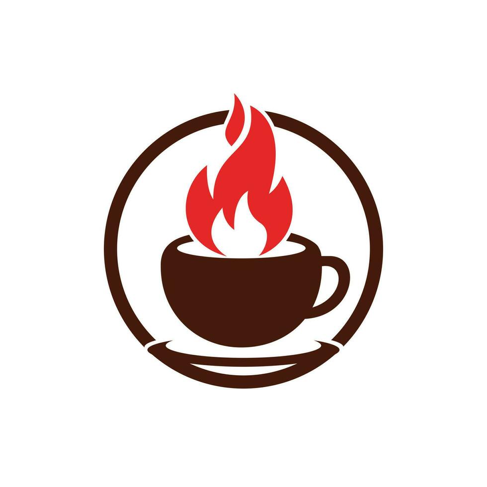 Hot coffee vector logo design template.