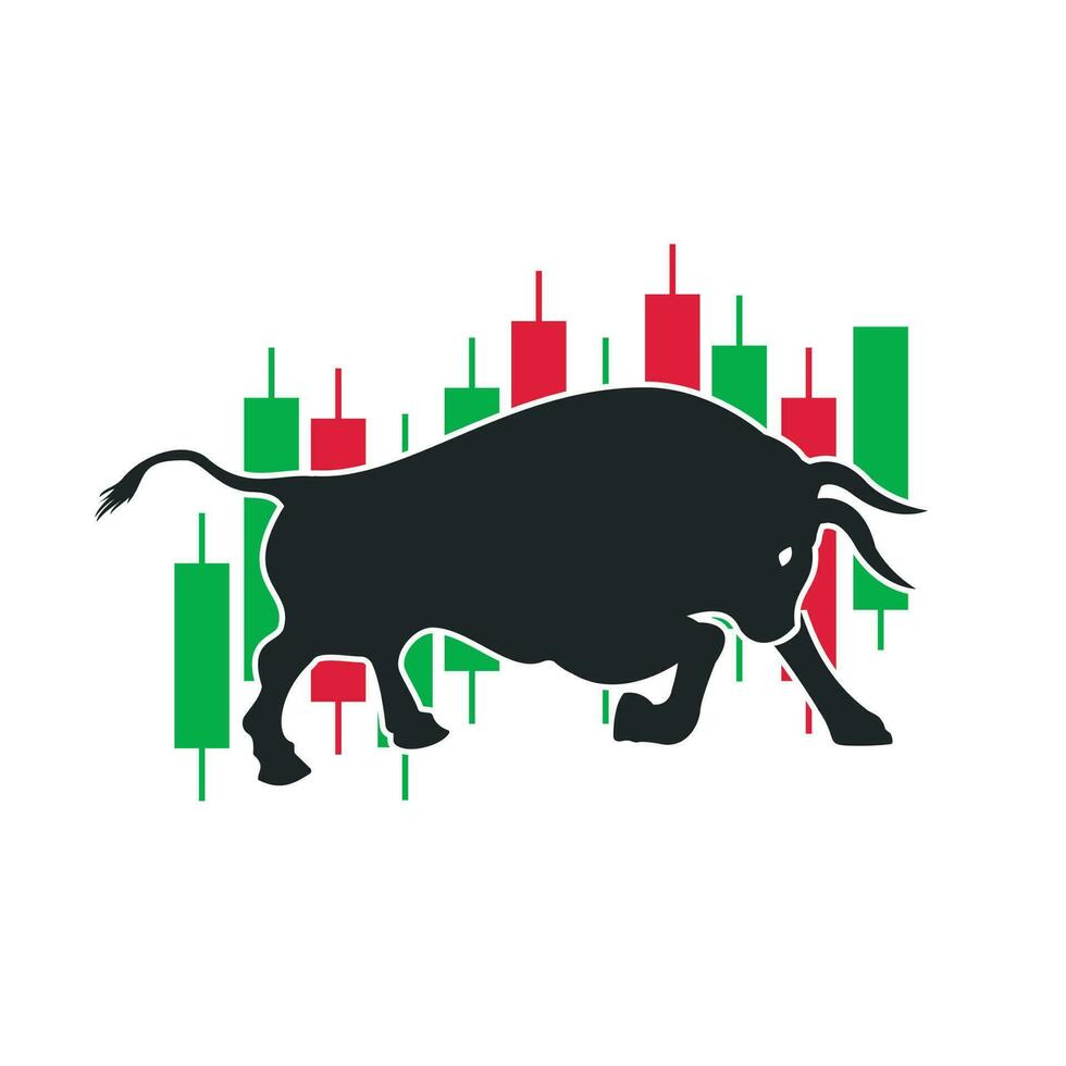 Financial bull logo design. Trade Bull Chart, finance logo. vector