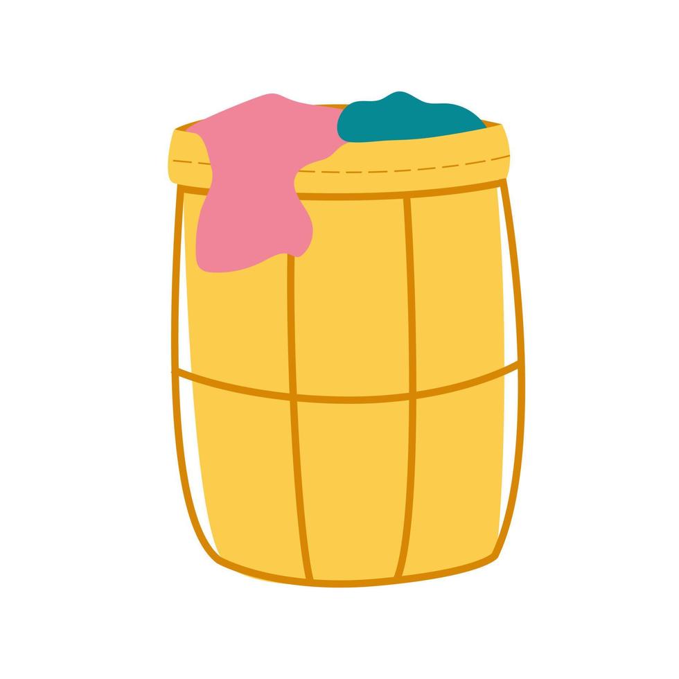 Laundry basket on a white background. vector