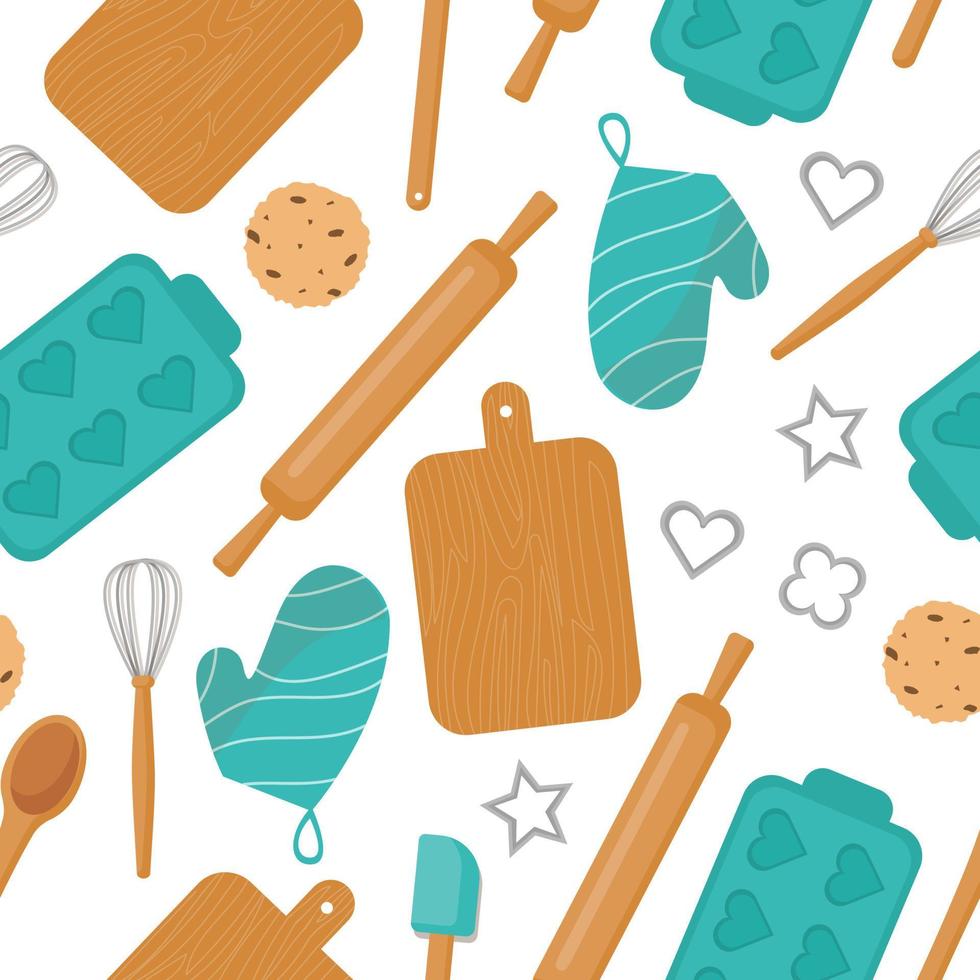 A pattern with baking items. vector