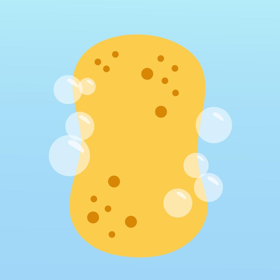 Body sponge on a blue background. vector