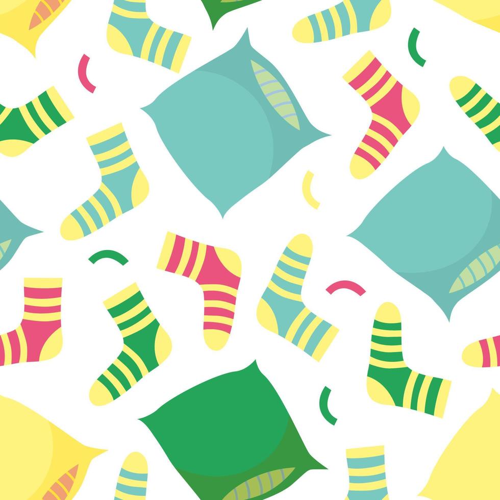 Seamless pattern for a pajama party in cartoon style vector