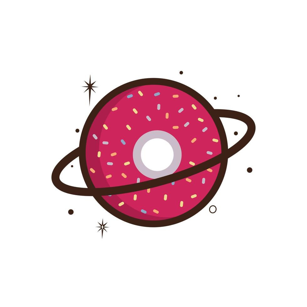 Doughnut planet vector logo design. Unique bakery logotype design template.