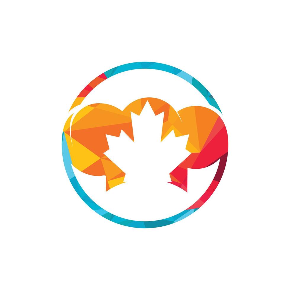 plantilla de diseño de logotipo de vector de chef canadiense. hoja de arce con el logotipo del icono del sombrero de chef.