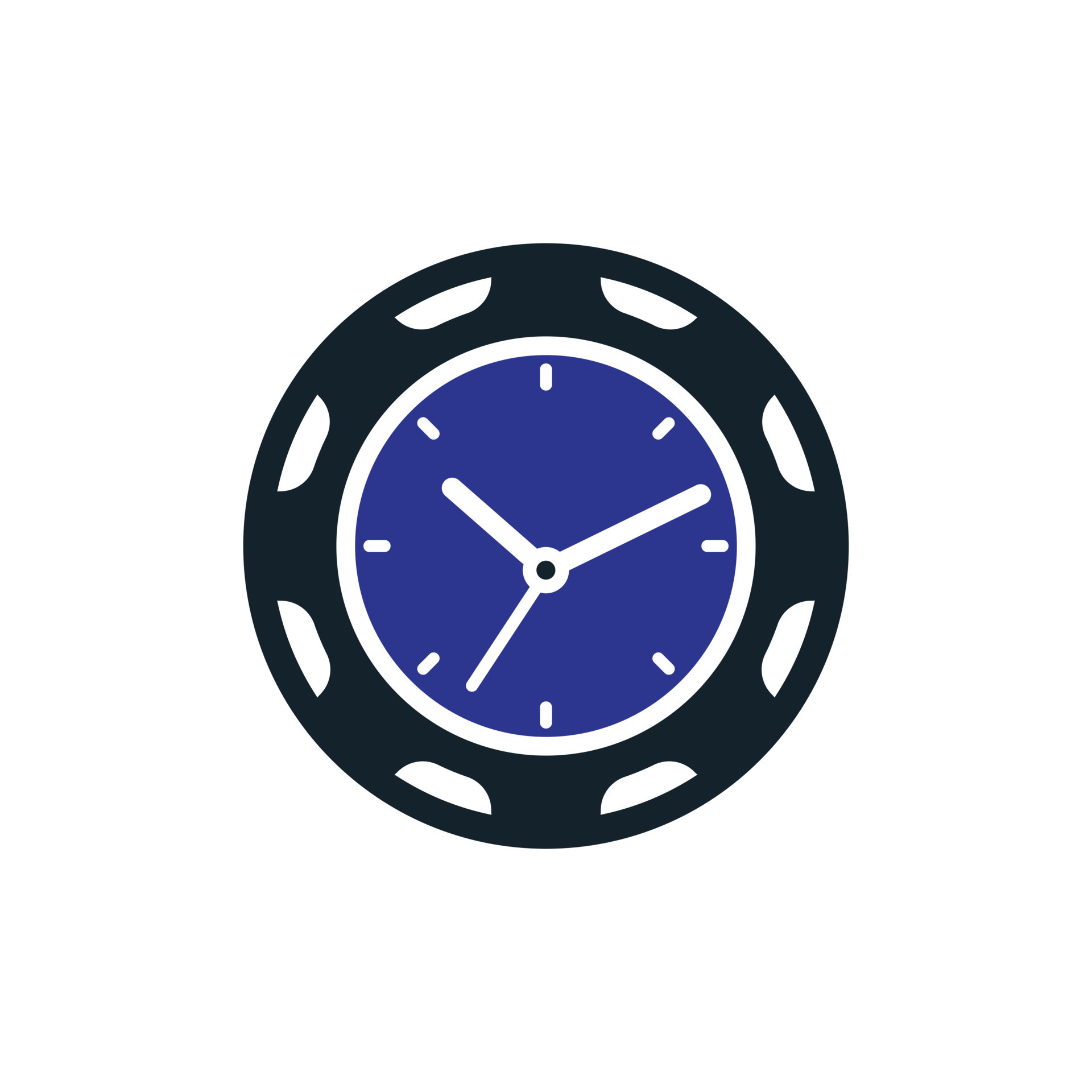 Service time vector logo design. Gear and analog clock icon vector