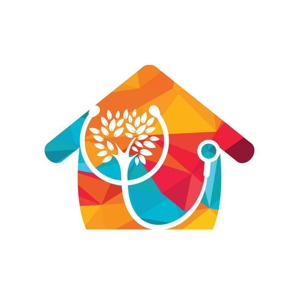Health stethoscope vector logo design. Stethoscope with tree icon vector design.