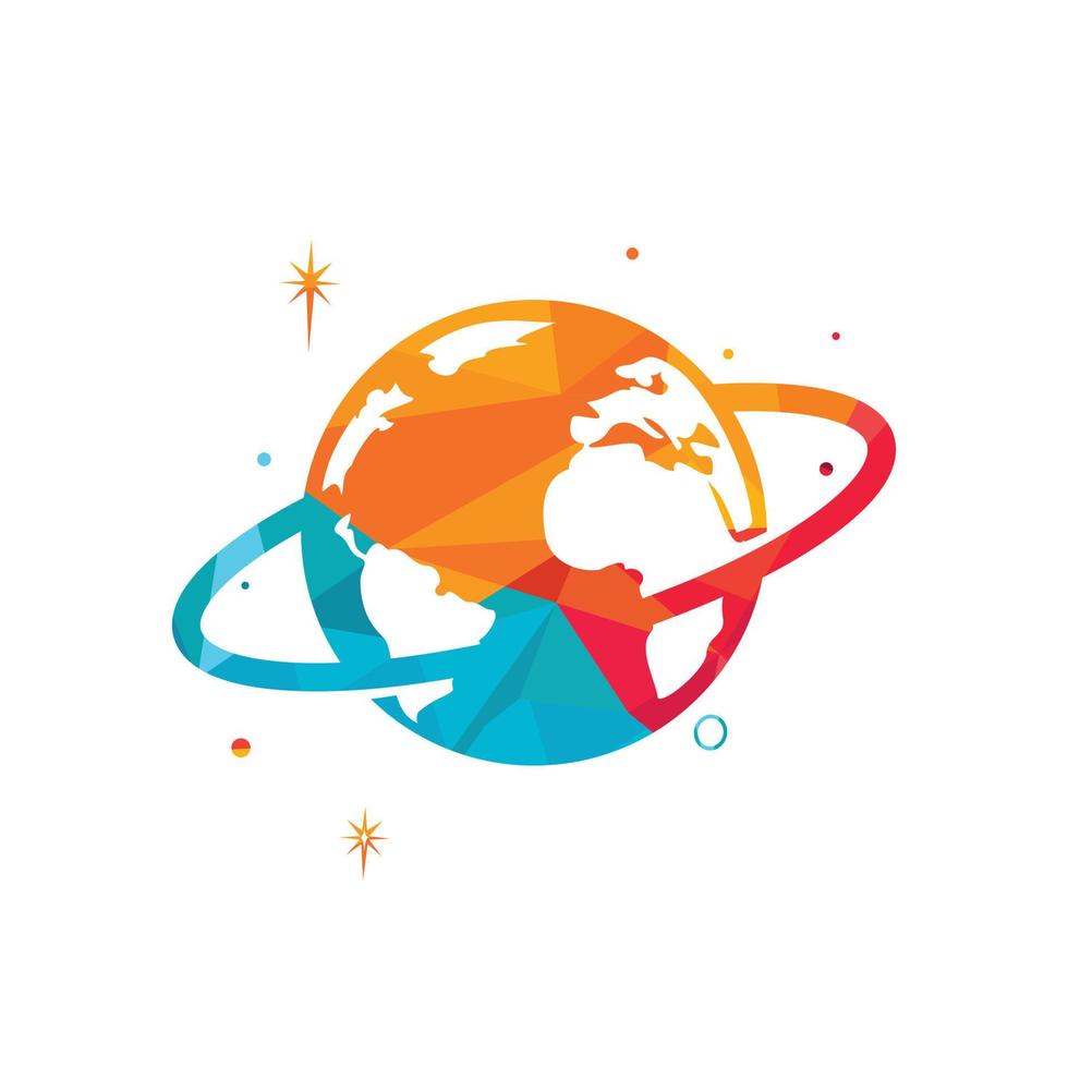 Planet vector logo design template. Space logo design concept.