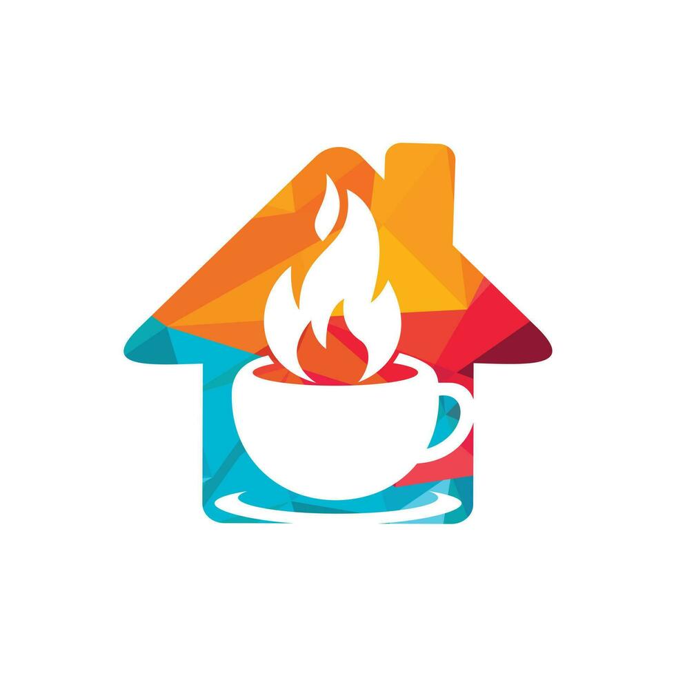 Hot coffee vector logo design template.