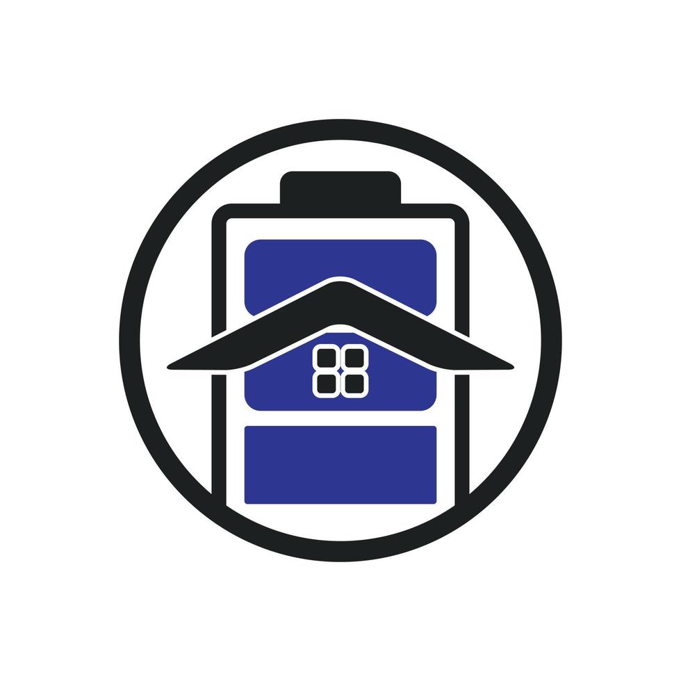 Energy house and battery house vector logo design. 10953126 Vector Art