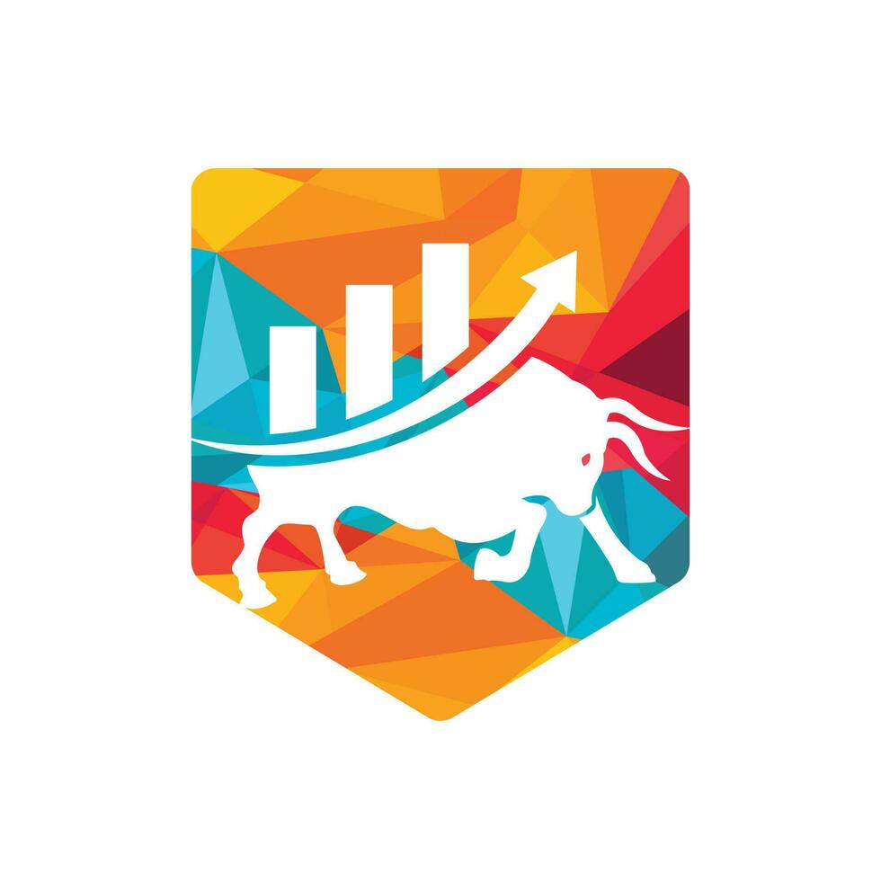 Financial bull logo design. Trade Bull Chart, finance logo. vector