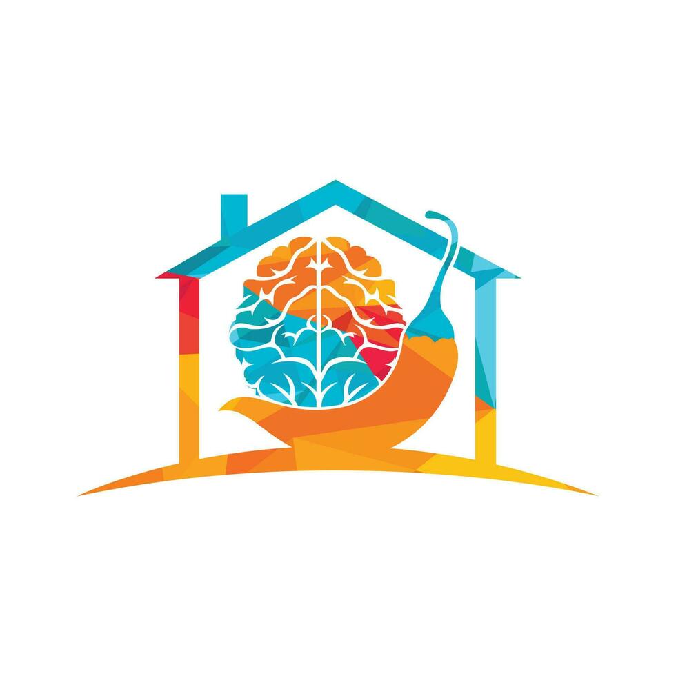 plantilla de diseño de logotipo de vector de cerebro de Chile. concepto de diseño de logotipo de inteligencia picante.