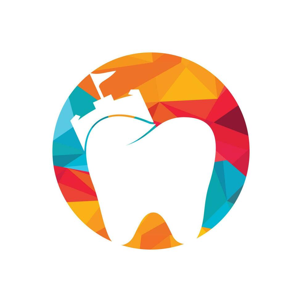 diseño del logotipo del vector del fuerte del dentista.