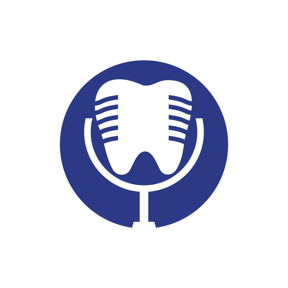 Dental podcast vector logo design template.