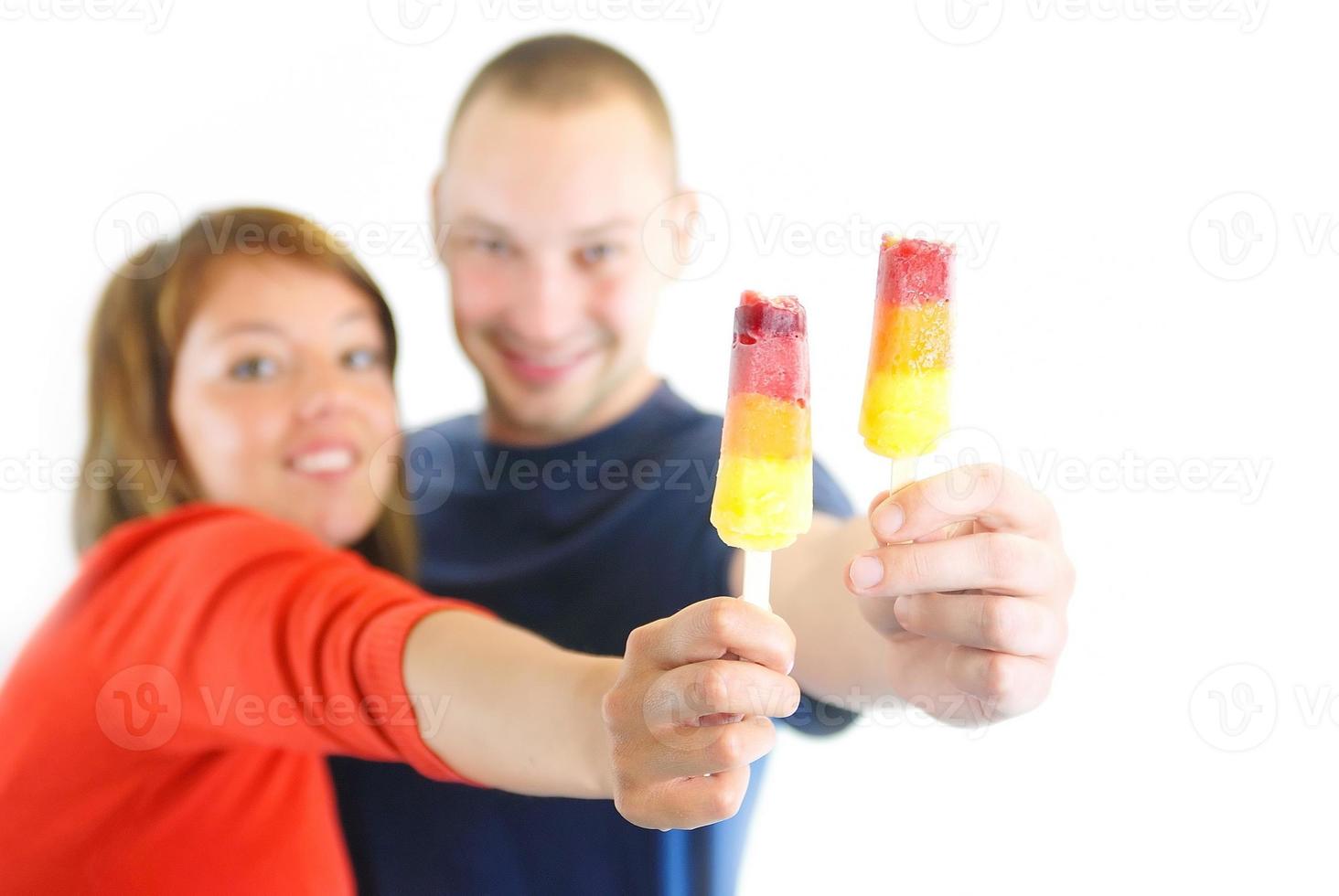 Eating popsicle sticks photo