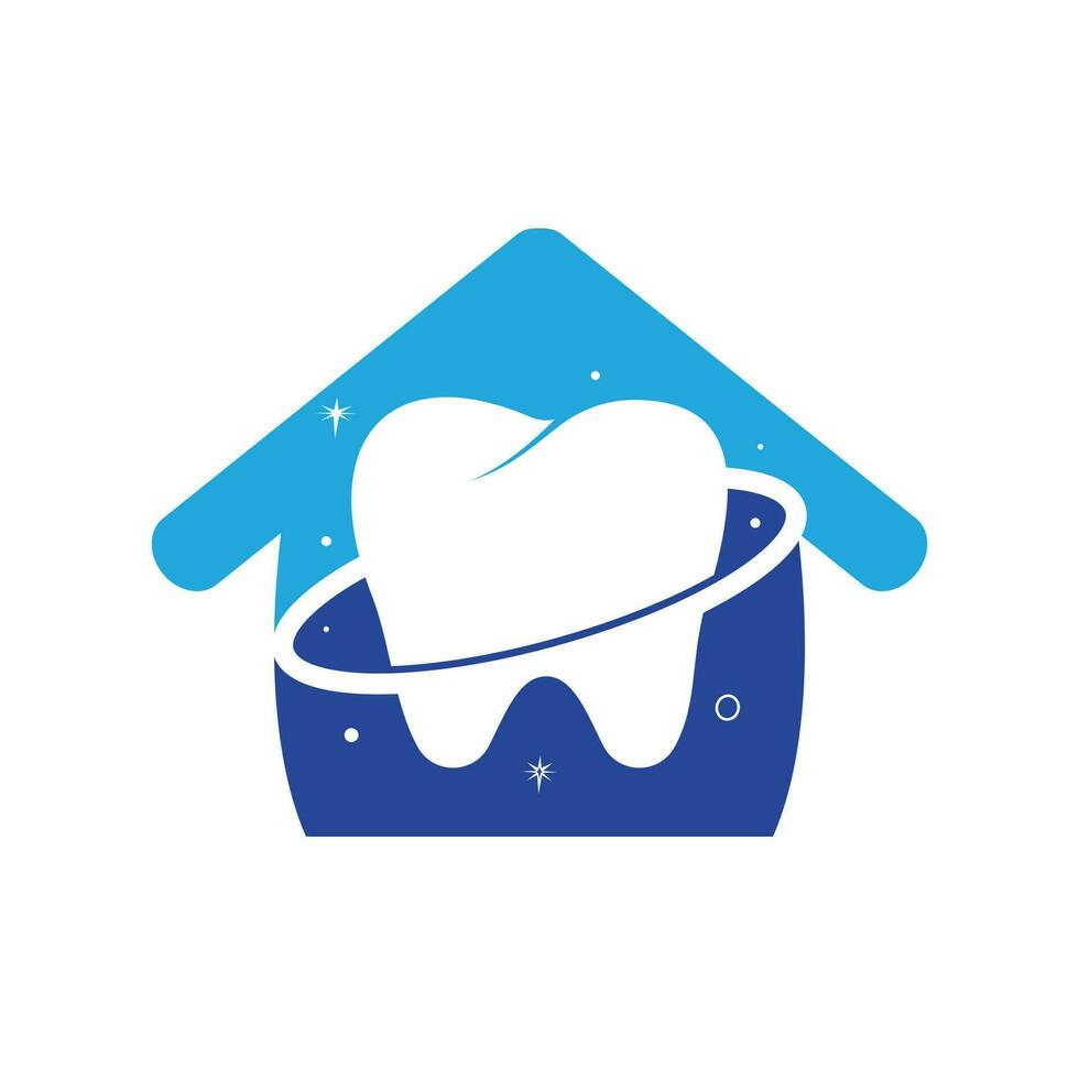 Dental planet vector logo design. Dentistry clinic vector logo concept.