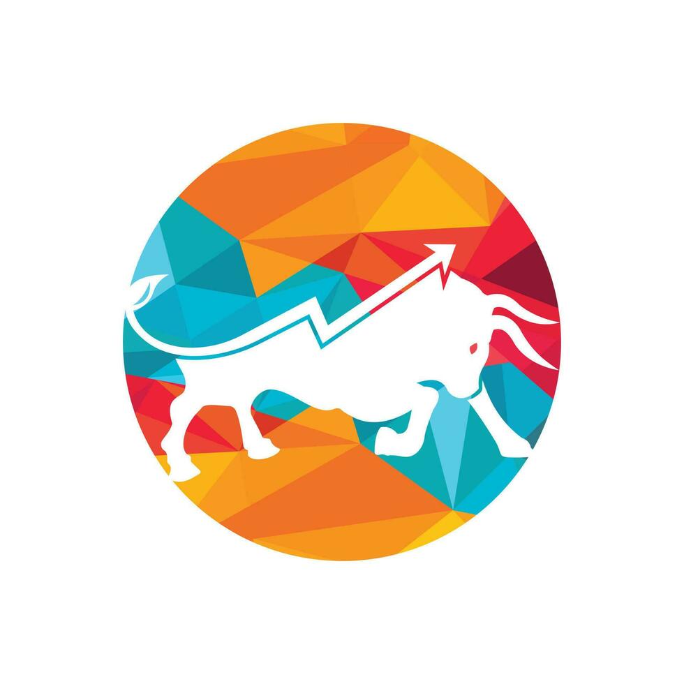 diseño del logo del toro financiero. gráfico de toros comerciales, logotipo de finanzas. vector