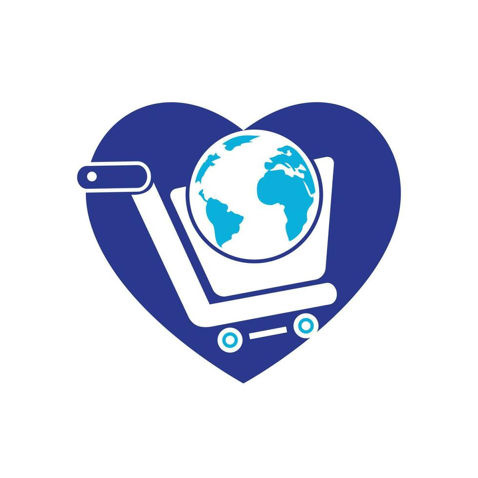 Globe shopping cart vector logo design. Online Shop logo designs concept.