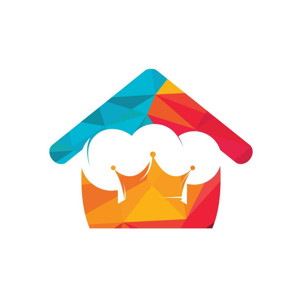 plantilla de diseño de logotipo de vector de chef rey. gorro de chef y diseño del logotipo del icono de la corona.