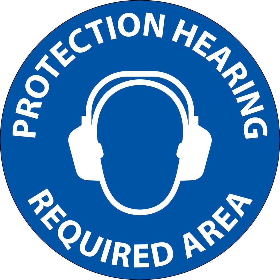 Notice Double Hearing Protection Sign On White Background vector