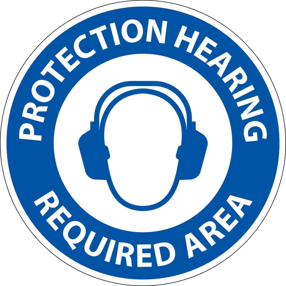 Notice Double Hearing Protection Sign On White Background 10953758