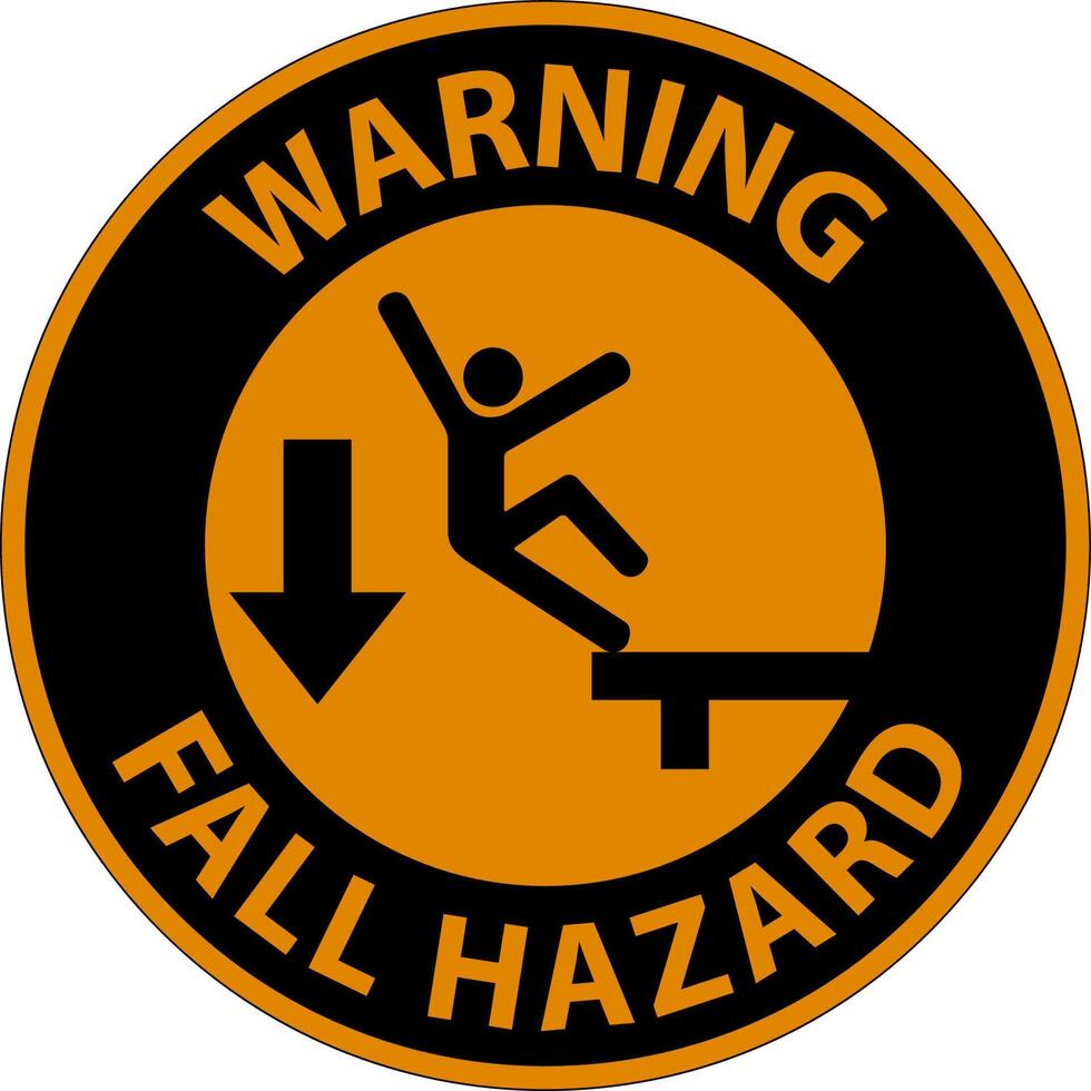 Warning Do Not Cross Without Fall Protection Sign On White Background vector