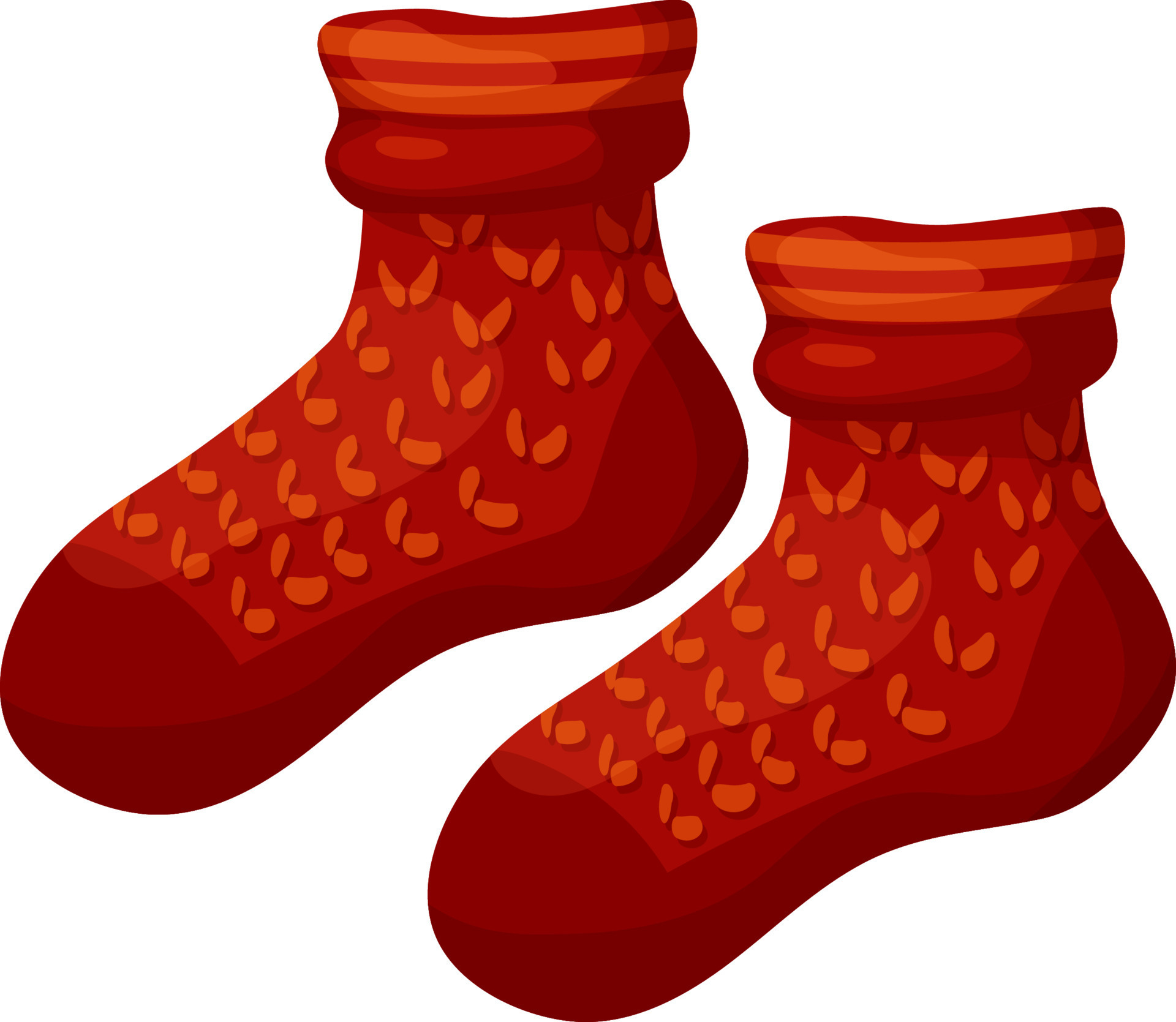 Knitted autumn socks, warm socks in cartoon style 10953871 Vector Art