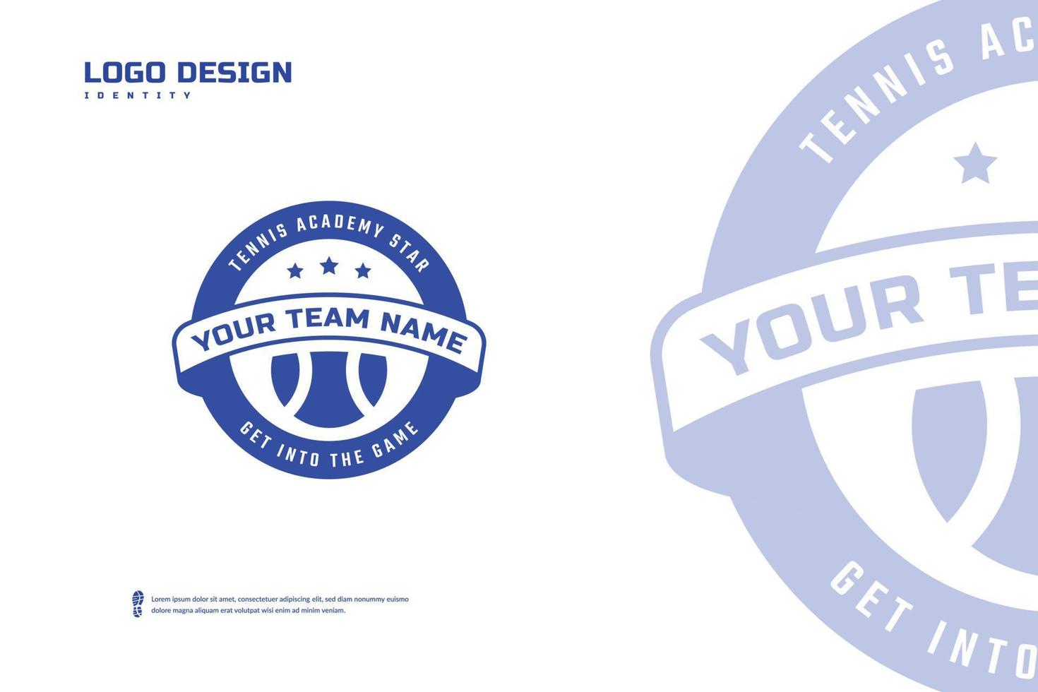 Tennis Badge Logo, Sport Team Identity. Tennis tournament design template, E-Sport badge vector illustration