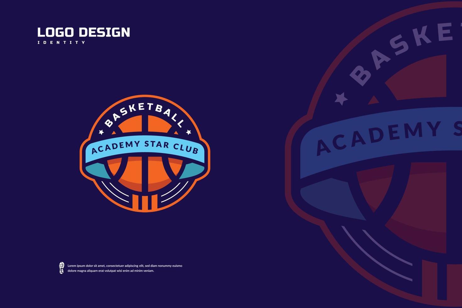 logotipo del club de baloncesto, plantilla de emblemas del torneo de baloncesto. identidad del equipo deportivo, ilustraciones vectoriales de diseño de insignias de e-sport vector