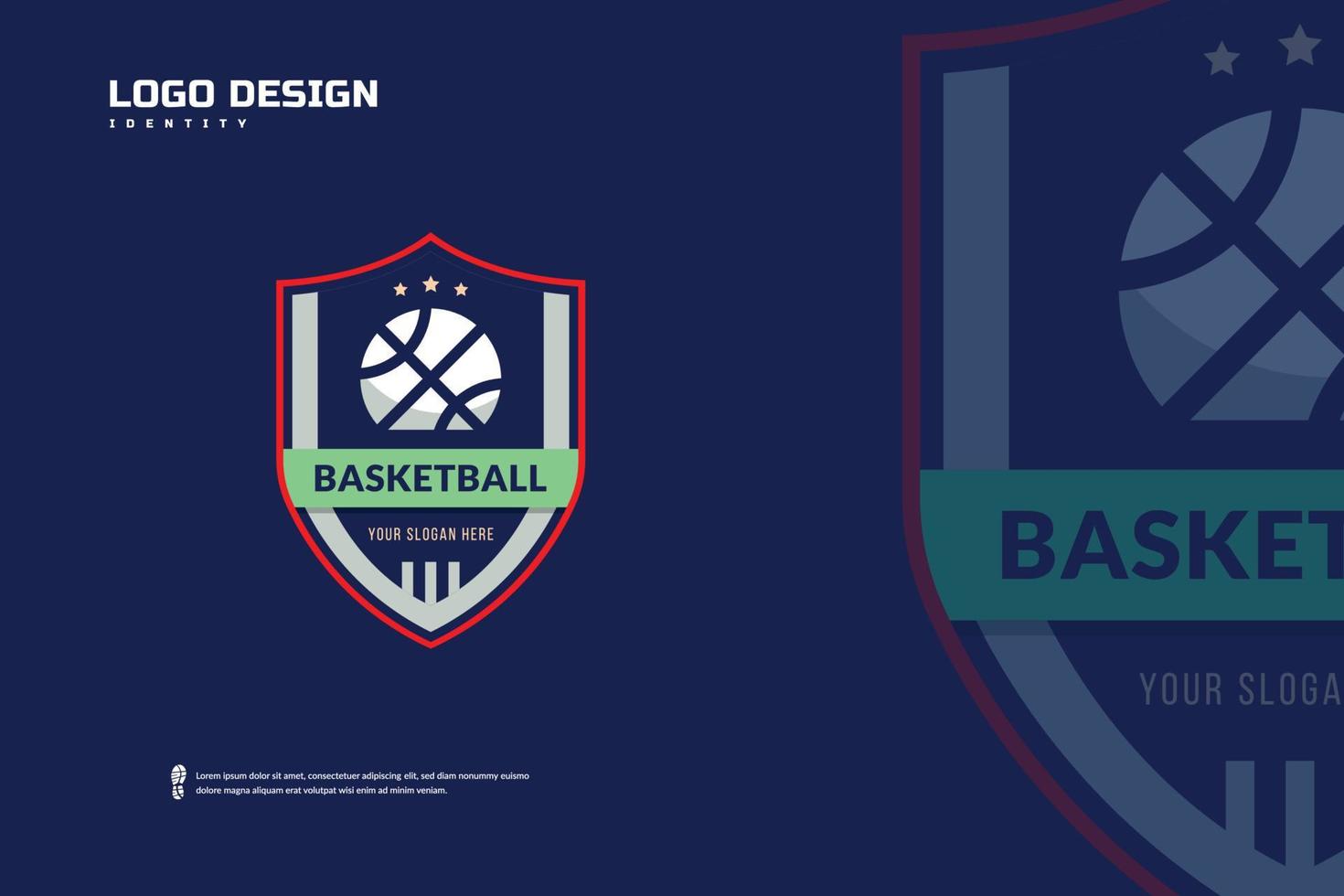 Basketball club logo, Basketball tournament emblems template. Sport team identity, E-Sport badge design vector illustrations