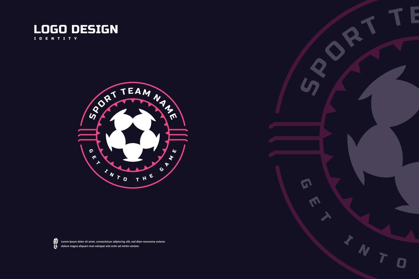 logotipo de la insignia de fútbol, vector de identidad del equipo deportivo. plantilla de torneo de fútbol, diseño de insignia de e-sport