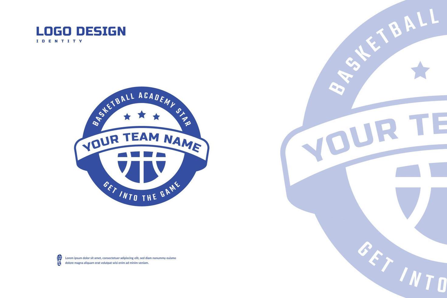Basketball club logo, Basketball tournament emblems template. Sport team identity, E-Sport badge design vector illustrations