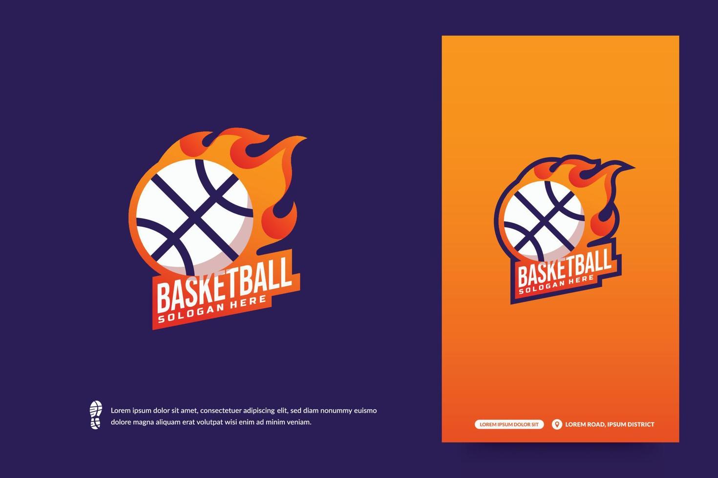 logotipo del club de baloncesto, plantilla de emblemas del torneo de baloncesto. identidad del equipo deportivo, ilustraciones vectoriales de diseño de insignias de e-sport vector