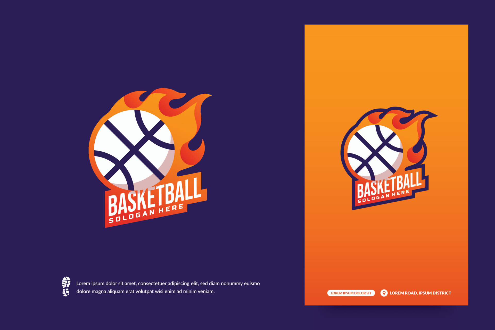 Basketball club logo, Basketball tournament emblems template. Sport