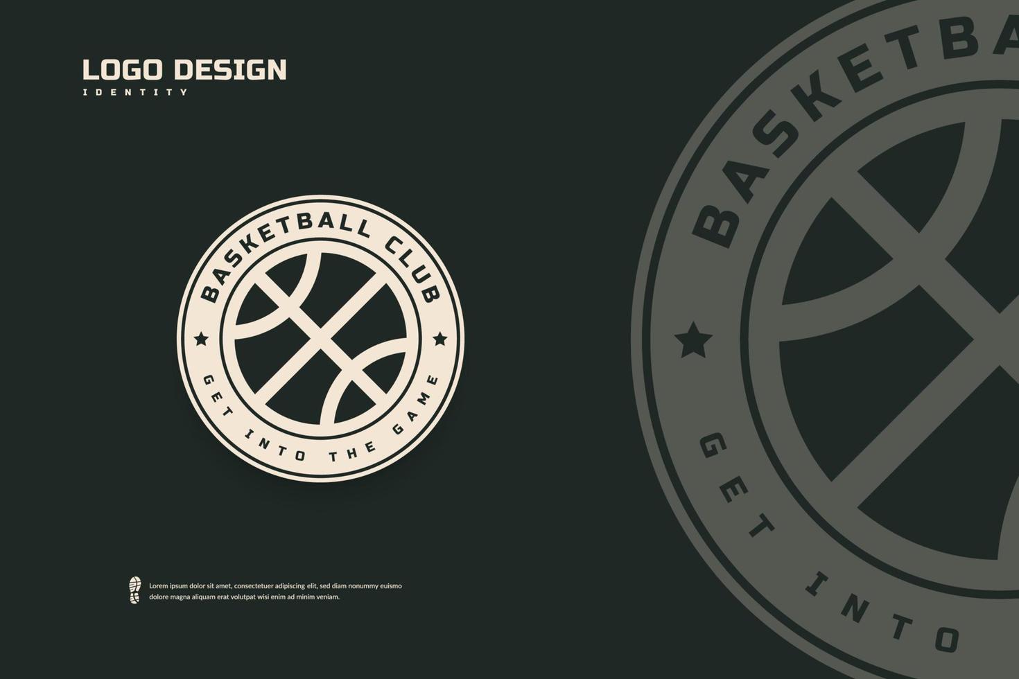 Basketball club logo, Basketball tournament emblems template. Sport team identity, E-Sport badge design vector illustrations