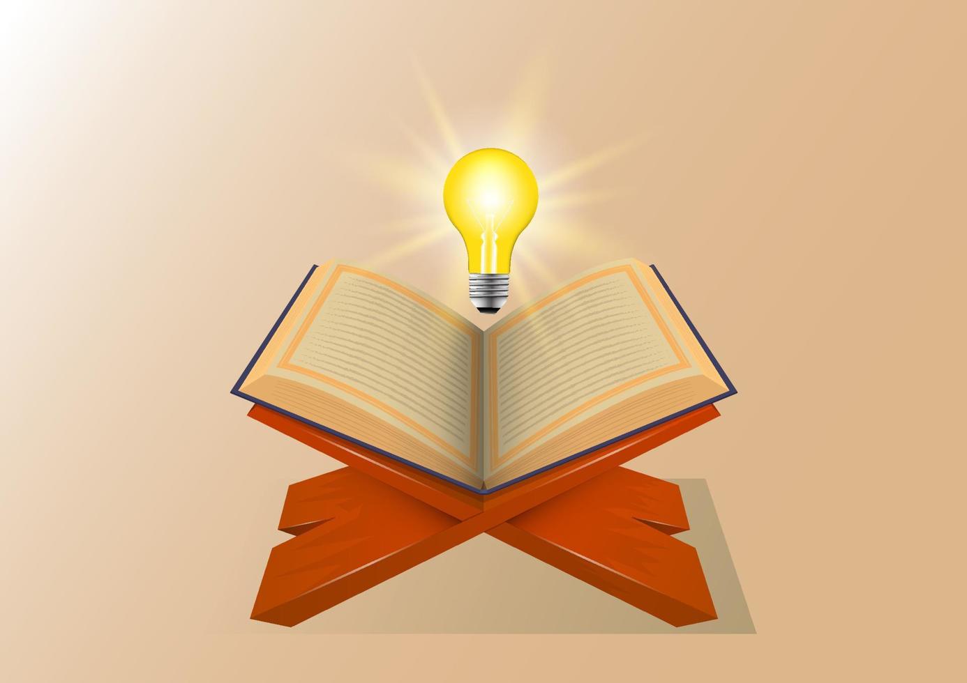 Vintage open book with idea light bulb vector