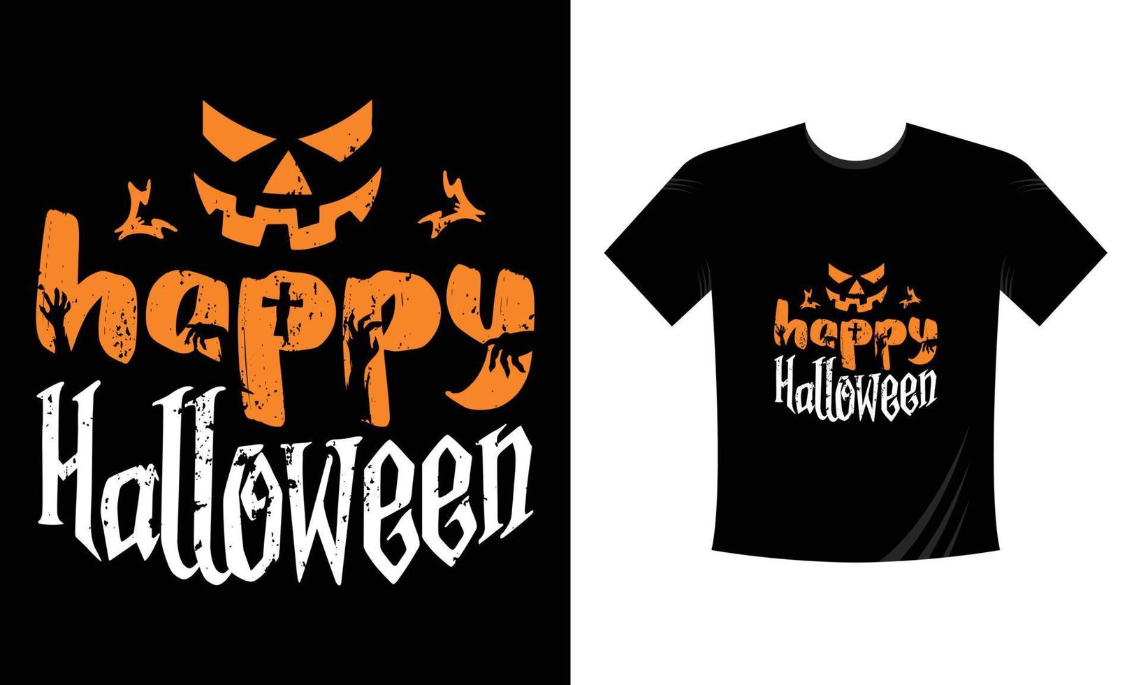 feliz halloween - vector de diseño de tipografía de camiseta con estampado de halloween