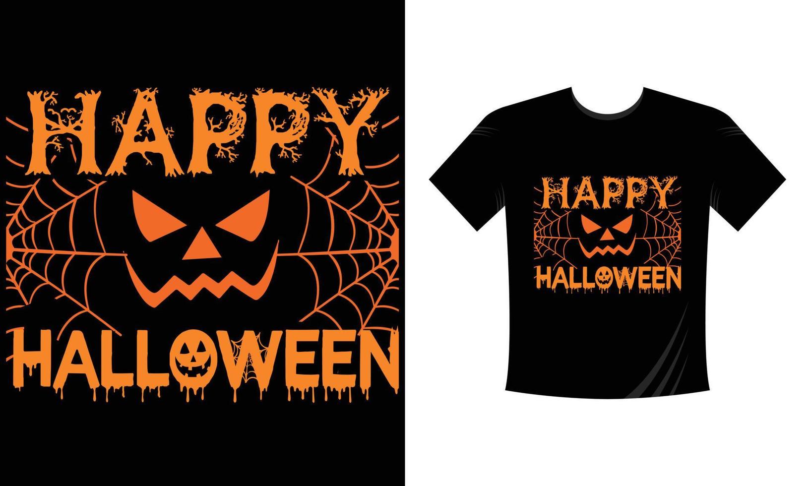 feliz halloween - vector de diseño de tipografía de camiseta con estampado de halloween