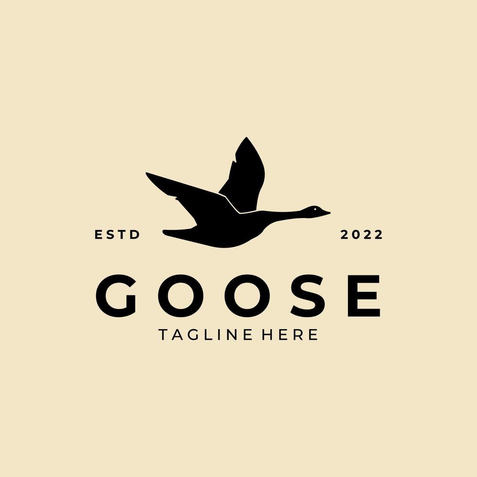 flying goose silhouette vector logo template design