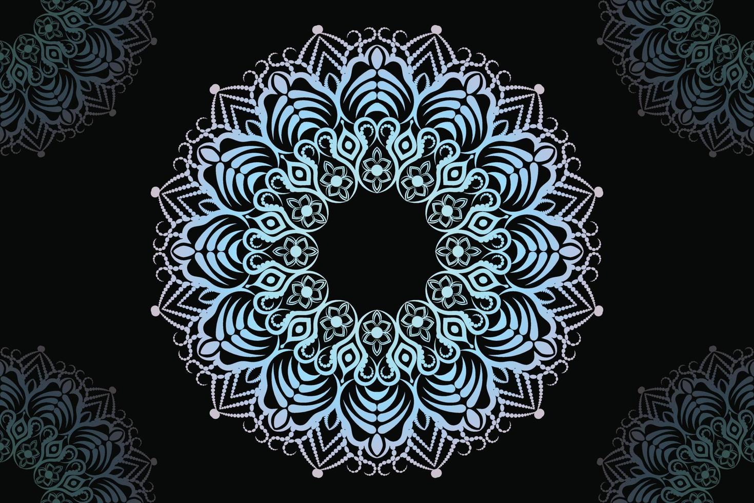 Ornamental round lace pattern on white background vector
