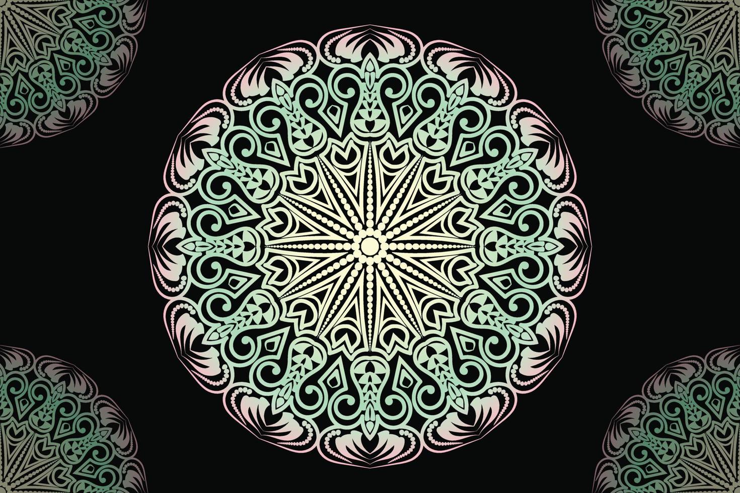 Ornamental round lace pattern on white background vector