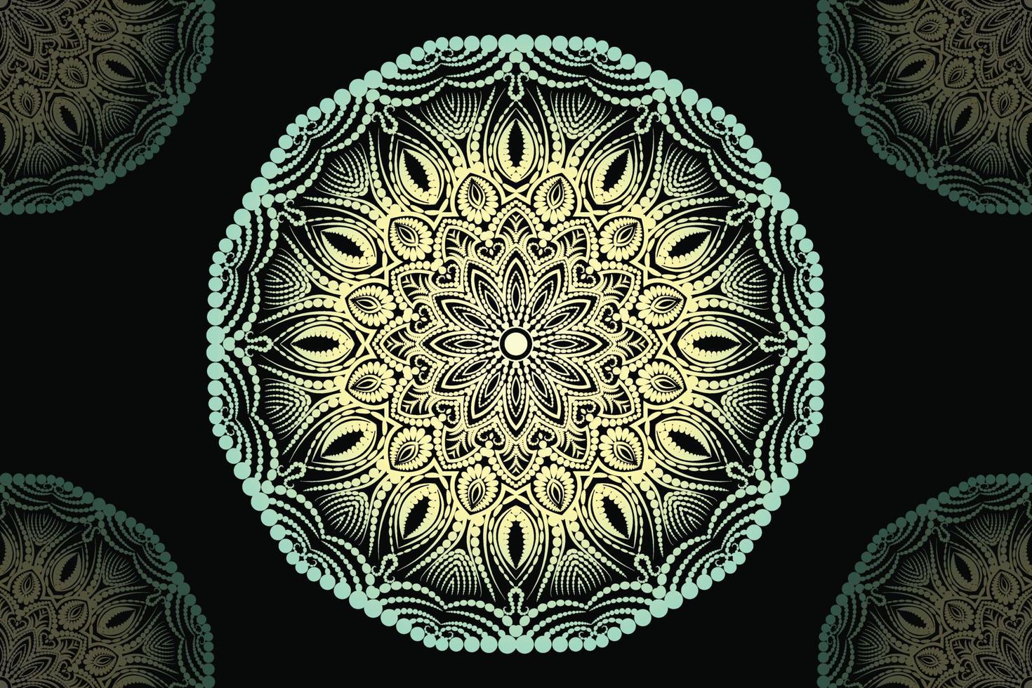 Ornamental round lace pattern on white background vector
