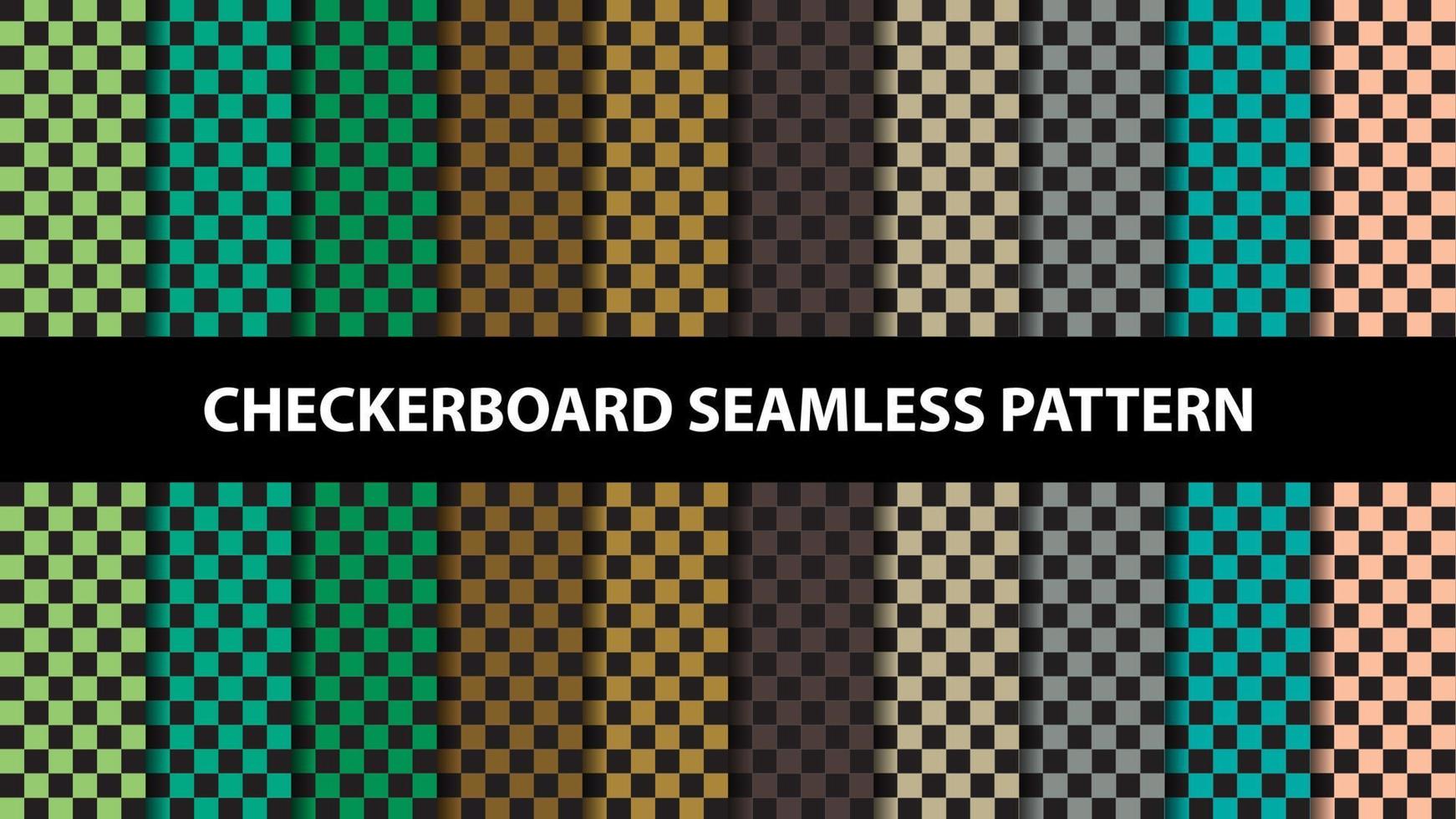 Collection of checkerboard vector seamless pattern. Checkerboard wallpaper