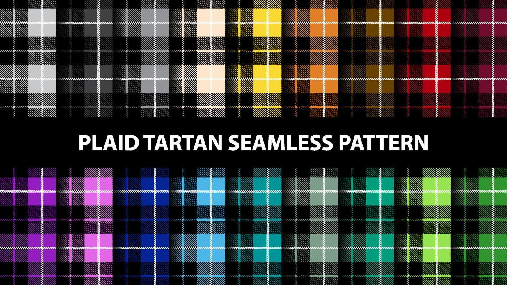 Collection of plaid tartan vector seamless pattern